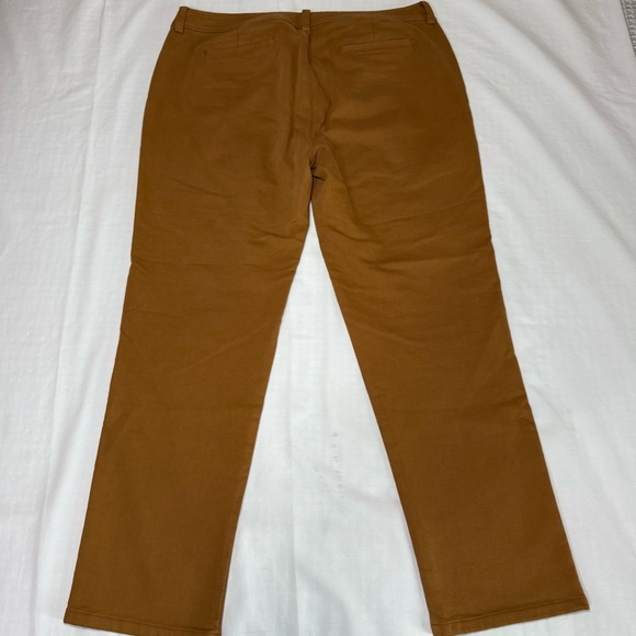 Eileen Fisher Organic Cotton Cozy Stretch Dark Clay Slim Pants Size 12P Casual - Picture 8 of 9